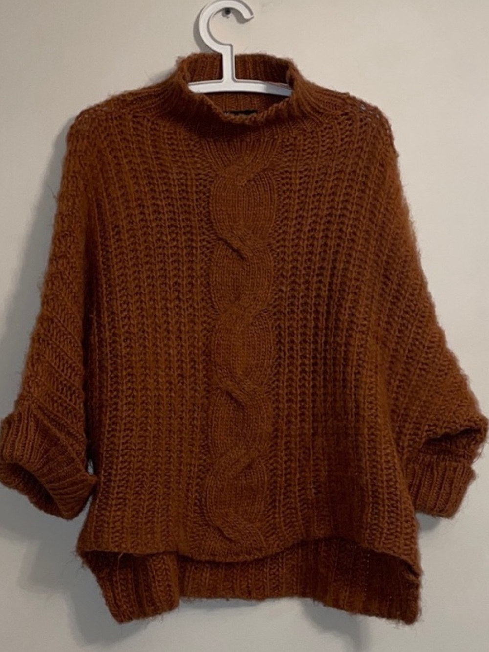 Berretti Made in Italy Chunky Cable Knit Sweater Alpaca Wool Brown size S M